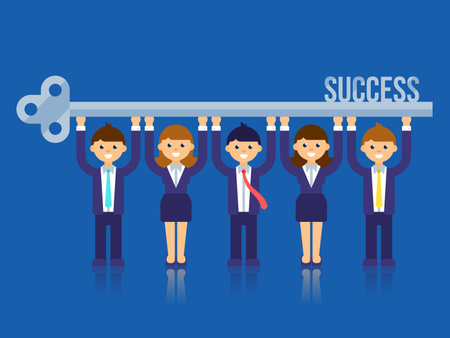 Business concept flat modern design for key solution. Isolated vector illustrationのイラスト素材
