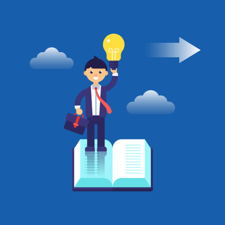 Business concept flat modern design for knowledge. Isolated vector illustrationのイラスト素材