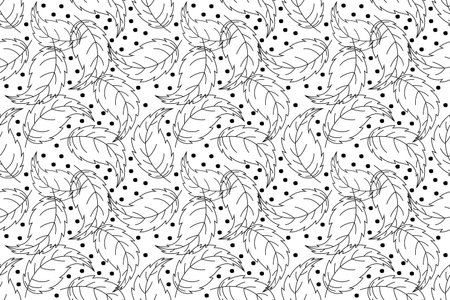 Outline Leaves Backgroundのイラスト素材