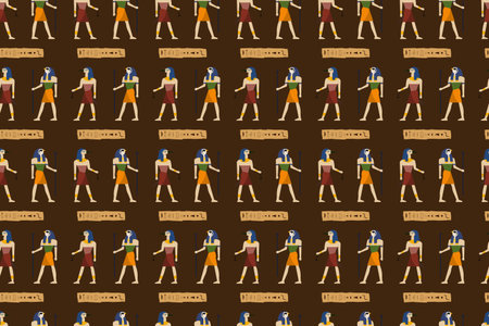 Ancient Egyptian Seamless Patternのイラスト素材