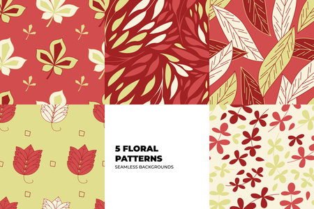 Botanical Background Setのイラスト素材