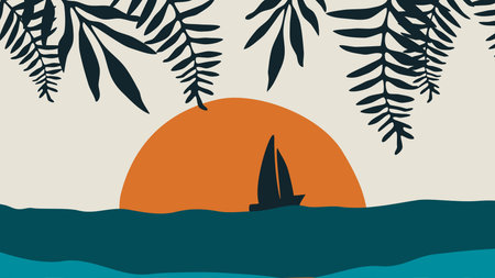 Minimal Land Space Illustration Background