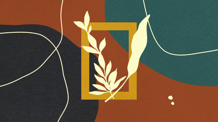 Retro Minimalist Colorful Abstract Backgroundの写真素材