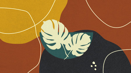 Retro Minimalist Colorful Abstract Backgroundの写真素材