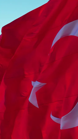 Drone View Turkey Flag