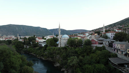 The Koski Mehmed Pasha Mosque in Mostarの写真素材