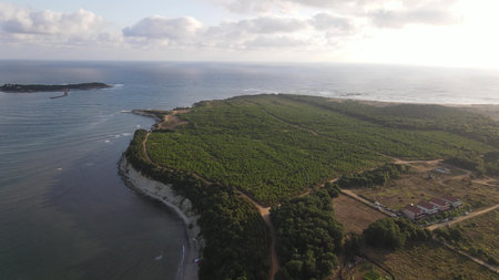 Sea ocean costline aerial droneの写真素材