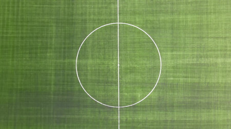 Drone green football field