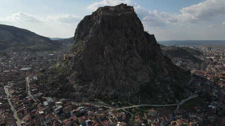 Imposing castle aerial view
