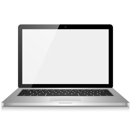 Laptop Computer with Blank Screen - isolated on white background   File is layered  のイラスト素材