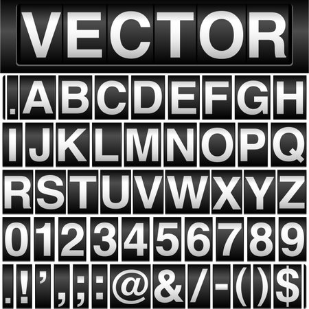 Odometer Numbers - Vector odometer background with interchangeable numbers and currency symbols   Letters, numbers and symbols fit together perfectly のイラスト素材