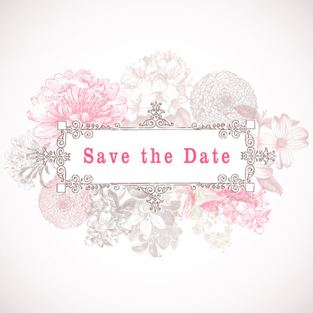 Vintage Floral Invitation Backgroundのイラスト素材
