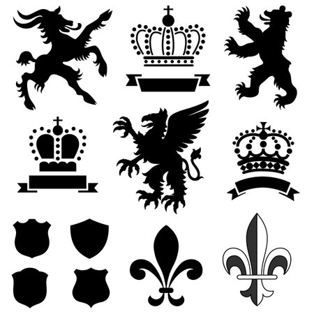 Heraldry Ornaments - Heraldry Ornaments Isolated on a white background.のイラスト素材