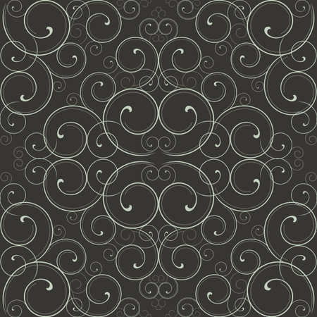 Ornate Scroll Pattern - Seamless pattern swatch included in swatches window.  Colors are global for easy editing.のイラスト素材