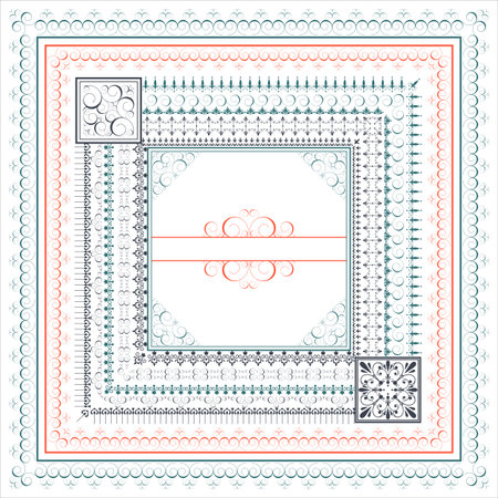 Repeating Border Set - Set of repeating border elements.  Each element is grouped individually.  Repeating border brushes are included in brushes window.のイラスト素材
