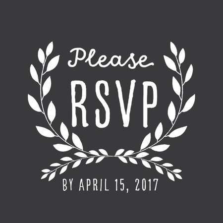 Chalk Wreath Background - Chalkboard Wreath background with text "RSVP"のイラスト素材