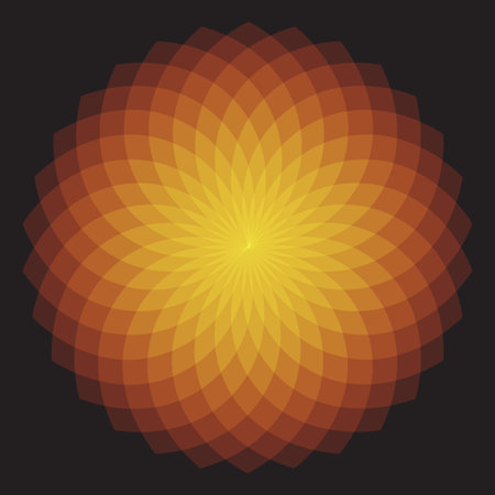 Orange Geometric Sunburst - Geometric Sunburst Pattern with transparent shapes. EPS 10.のイラスト素材