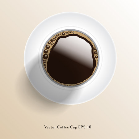 A Vector Coffee Cup - Realistic vector coffee cup seen from above. EPS 10 with transparency.のイラスト素材