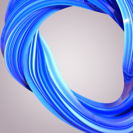 Abstract 3D Twisted Shape - Colorful, abstract 3D rendered layout design on light background.の写真素材