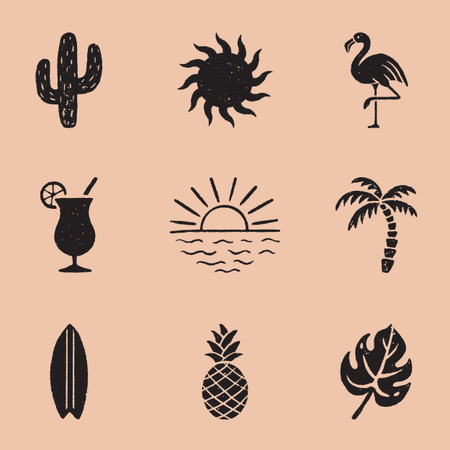 Vintage Summer Icon in a timeless style.のイラスト素材