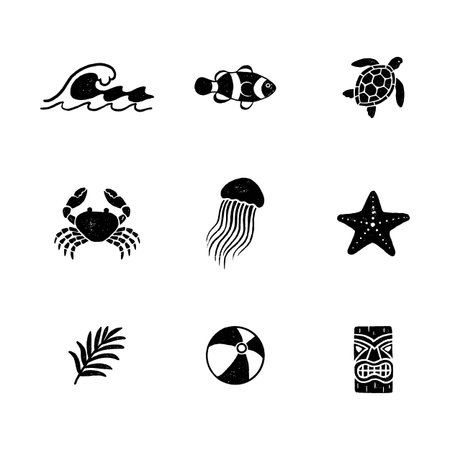 Tropical hand drawn  in a timeless style.のイラスト素材