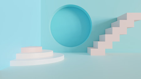 Abstract 3d rendered  with pastel colorsの写真素材