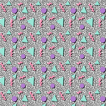 Retro 80s pattern seamless tile - Abstract, 80s style seamless patternのイラスト素材