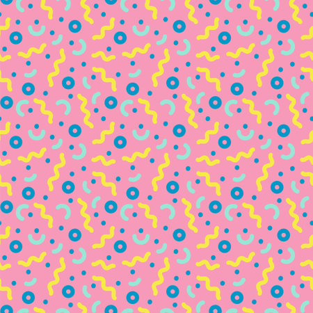 Retro 80s pattern seamless tile - Abstract, 80s style seamless patternのイラスト素材