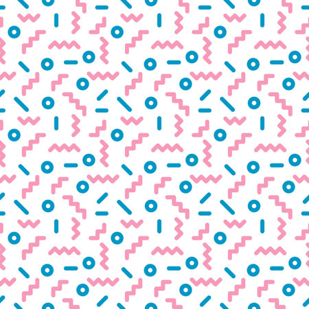 Retro 80s pattern seamless tile - Abstract, 80s style seamless patternのイラスト素材