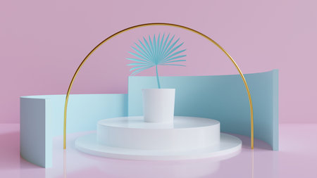 3D rendered   in pastel colorsの写真素材