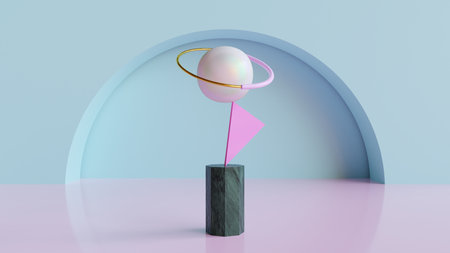 Abstract 3d rendered background with pastel colors.の写真素材