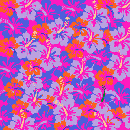 Colourful Hawaiian floral background. It can be used on packaging paper, fabric, background, wallpaper, decoration, gift etcの写真素材