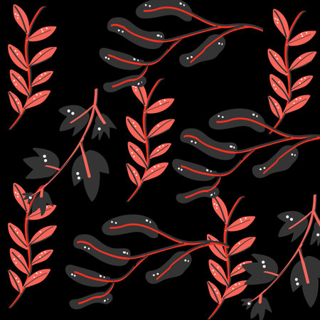 Tropical dark leave seamless patternの写真素材