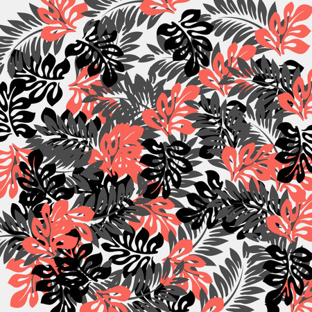 Tropical vintage leaf wall art modern designの写真素材