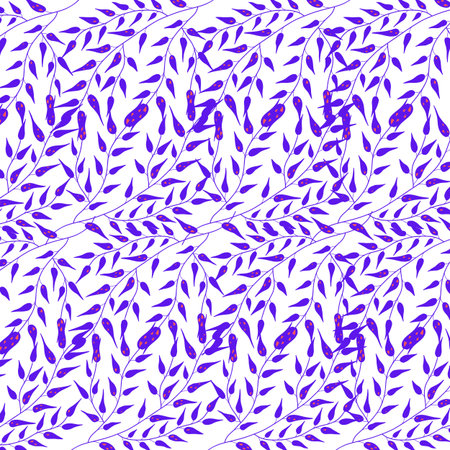Blue and red digital Tropical leaf backgroundの写真素材