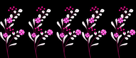 Floral embroidery border seamless pattern. Beautiful floral in sequence. Vintage flower fashion stockの写真素材
