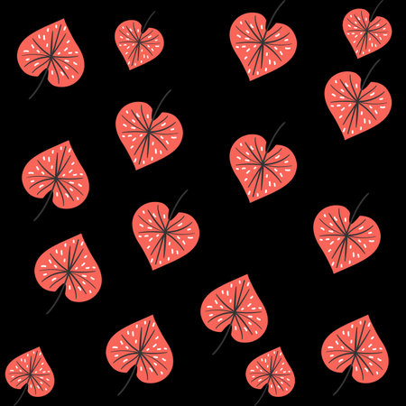 Design of multiple cordate leaf background illustrationの写真素材