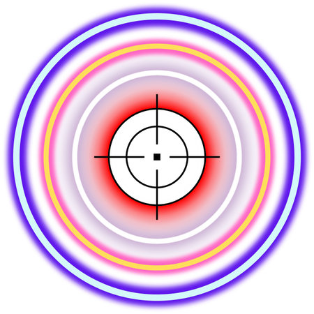 Shooting gun rifle target with neon colour circlesの写真素材