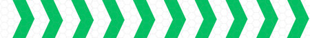 Honeycomb arrow warning tape. Reflective horizontal long tape in green and white pattern. Nature safety horizontal stripe with honeycomb patternの写真素材