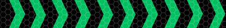 Honeycomb green and black arrow reflective tape. Warning caution sign arrow horizontal tape backgroundの写真素材
