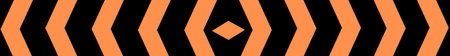 Dual direction traffic arrow hazard black and orange tape. Horizontal long warning and caution stripeの写真素材
