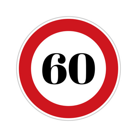 60 speed sign board, road side sign board for control speed. Road safety elementの写真素材