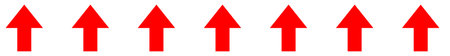 Red ups direction arrows sign horizontal stripe background. Horizontal long tape with red sign flow...