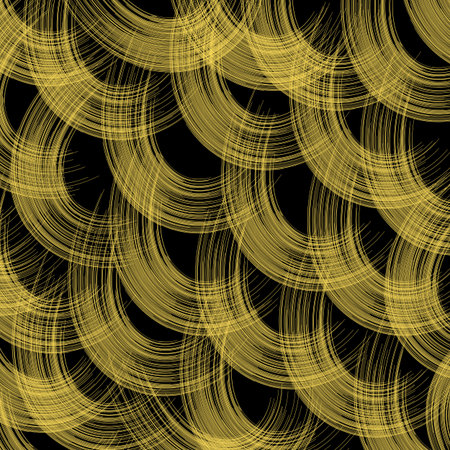 Randomly yellow curve on black background. Beautiful design multiple curve design.の写真素材