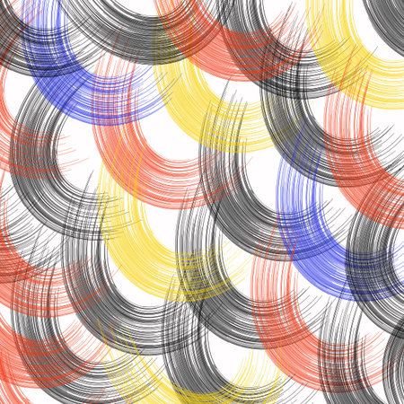 Retro seamless colourful curve pattern from the 50s and 60s. Seamless abstract Vintage background for textile and fabric use. Organic background. Geometric pattern.の写真素材