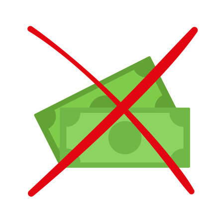 No money icon or sign. Prohibited of money sign with money design with red cross sign on white backgroundの写真素材
