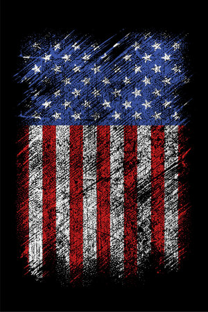 grunge usa flag vector design.のイラスト素材