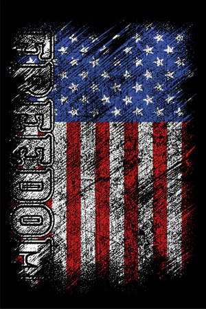 grunge usa flag vector design.のイラスト素材