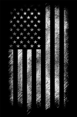 grunge usa flag set vector design.のイラスト素材