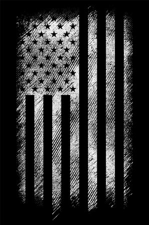 grunge usa flag set vector design.のイラスト素材